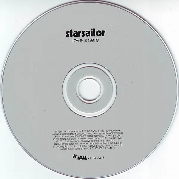 Starsailor - Love Is Here (CD, Album) - VG+/NM - Classical33.co.uk