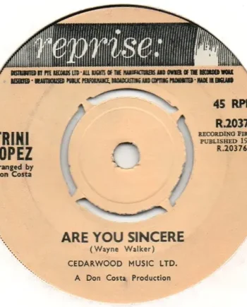 Trini Lopez - Are You Sincere / You'll Be Sorry 7 Inch Vinyl (7 Inch Record, Single) - NM/VG - Classical33.co.uk