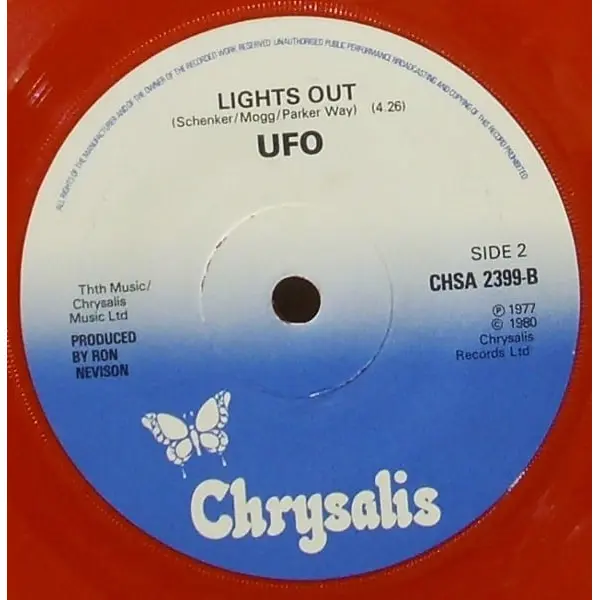 UFO - Young Blood 7 Inch Vinyl Single (7 Inch Record, Red Vinyl) - NM/VG+ - Classical33.co.uk