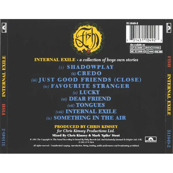 Fish - Internal Exile (CD, Album) - NM/NM - Classical33.co.uk