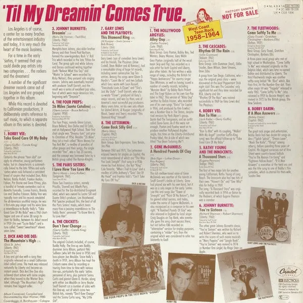 Til My Dreamin' Comes True - West Coast Teen Rock 1958-1964 Vinyl LP (LP Record, Compilation) - VG+/VG - Classical33.co.uk