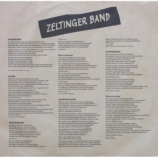 Zeltinger Band - De Plaat (Im Roxy Und Bunker Live) Vinyl LP (LP Record) - NM/VG+ - Classical33.co.uk