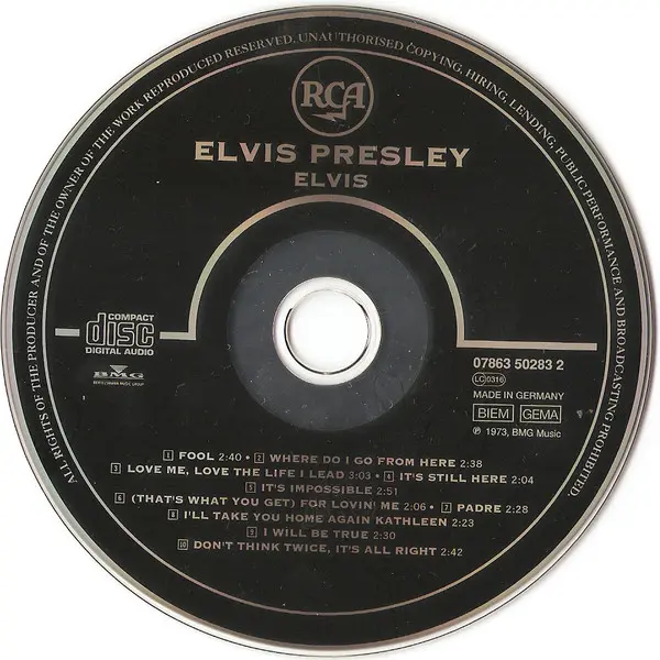 Elvis Presley - Elvis (CD, Album) - VG+/VG+ - Classical33.co.uk