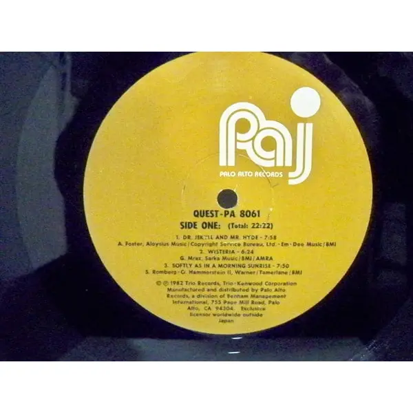 Quest − Dave Liebman, Richie Beirach, George Mraz, Al Foster - Quest Vinyl LP (LP Record, Album) - NM/NM - Classical33.co.uk