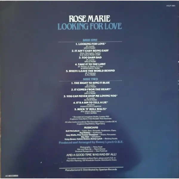 Rose Marie - Looking For Love Vinyl LP (LP Record) - VG+/VG - Classical33.co.uk