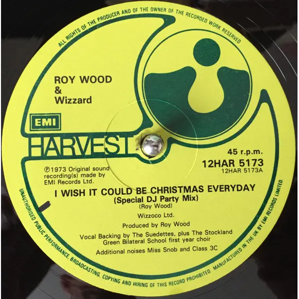 Roy Wood and Wizzard - I Wish It Could Be Christmas Everyday 12 Inch Vinyl Single (12 Inch Record, Compilation) - VG+/VG+ - Classical33.co.uk