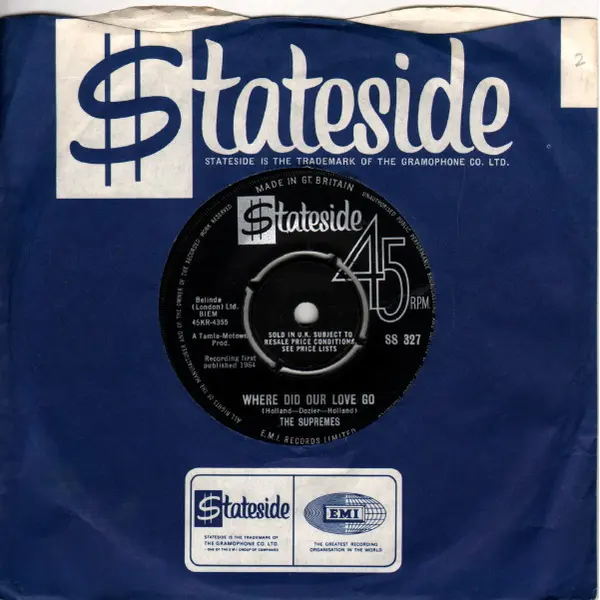 The Supremes - Where Did Our Love Go 7 Inch Vinyl Single (7 Inch Record) (Jukebox Record) - VG+/VG+ - Classical33.co.uk