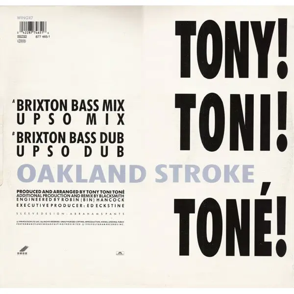 Tony! Toni! Toné! - Oakland Stroke 12 Inch Vinyl Single (12 Inch Record) - VG+/VG+ - Classical33.co.uk
