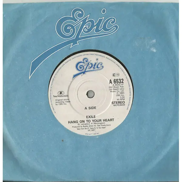 Exile - Hang On To Your Heart 7 Inch Vinyl Single (7 Inch Record) - NM/VG+ - Classical33.co.uk