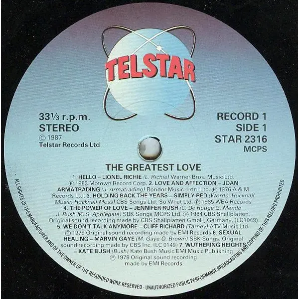 The Greatest Love Vinyl LP (2xLP Record, Compilation) - NM/NM - Classical33.co.uk