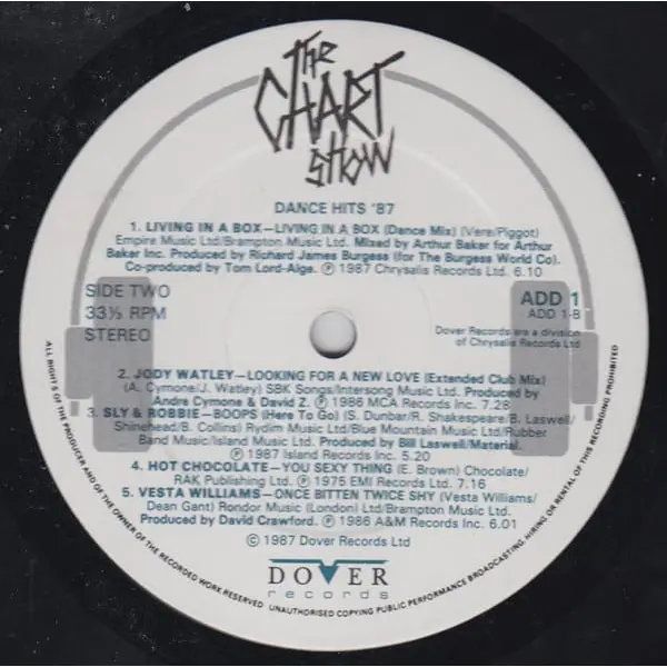 The Chart Show - Dance Hits '87 Vinyl LP (2xLP Record, Compilation, Gatefold) - NM/VG+ - Classical33.co.uk