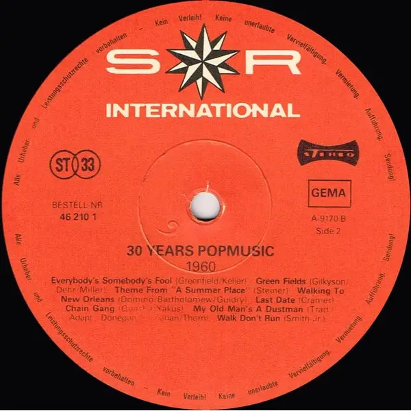 30 Years Popmusic 1960 Vinyl LP (LP Record, Compilation, Mono) - NM/VG - Classical33.co.uk
