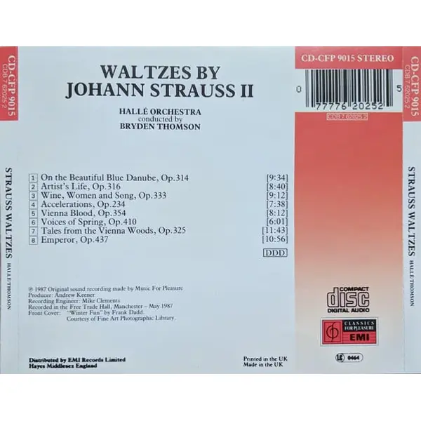 Strauss ; Hallé Orchestra, Bryden Thomson - Waltzes (CD, Album) - NM/VG+ - Classical33.co.uk