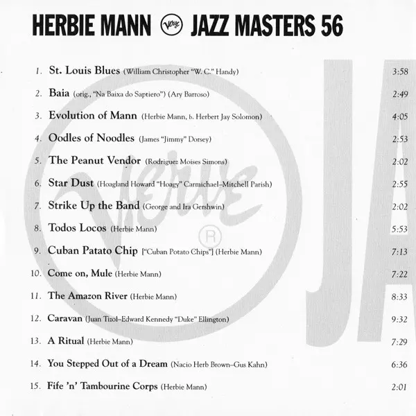 Herbie Mann - Verve Jazz Masters 56 (CD, Compilation) - NM/NM - Classical33.co.uk