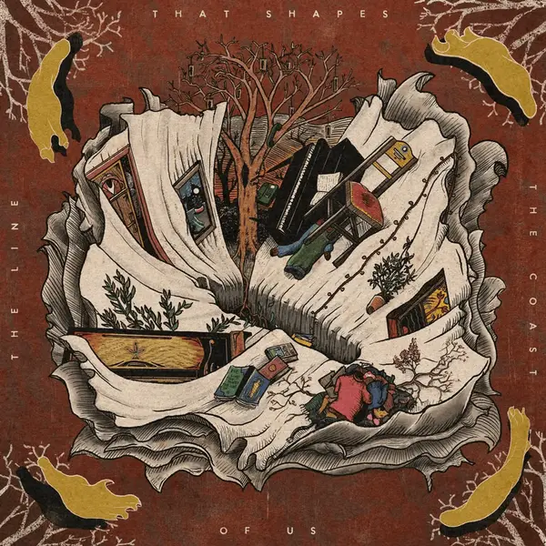 CHALK HANDS - THE LINE THAT SHAPES THE COAST OF US VINYL (SUPER LTD. 'VENUS VINYL' UK EXC. ED. CHERRY RED/BLACK ECO MIX SWIRL GATEFOLD)
