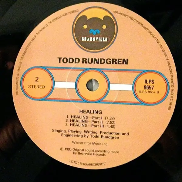 Todd Rundgren - Healing Vinyl LP (LP Record, Album) - VG+/VG - Classical33.co.uk