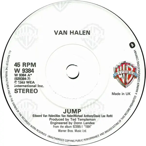 Van Halen - Jump! 7 Inch Vinyl Single (7 Inch Record) - NM/Generic - Classical33.co.uk