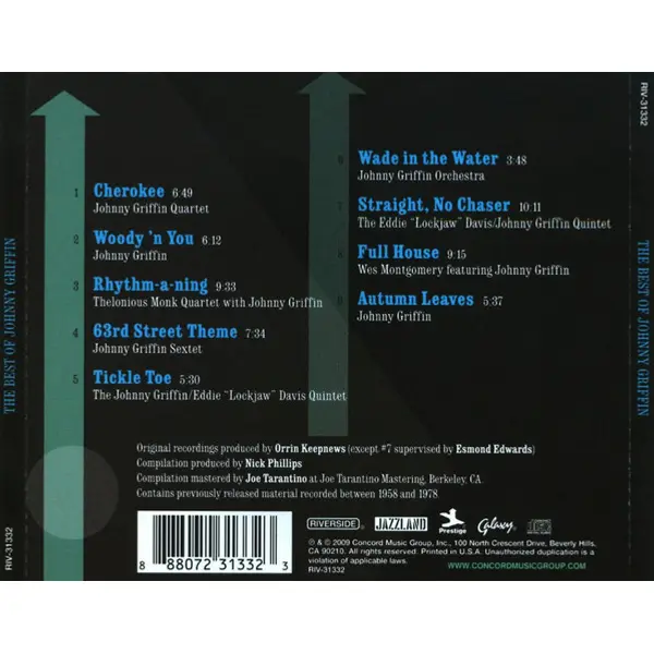 Johnny Griffin - The Best of Johnny Griffin (CD, Compilation) - NM/NM - Classical33.co.uk