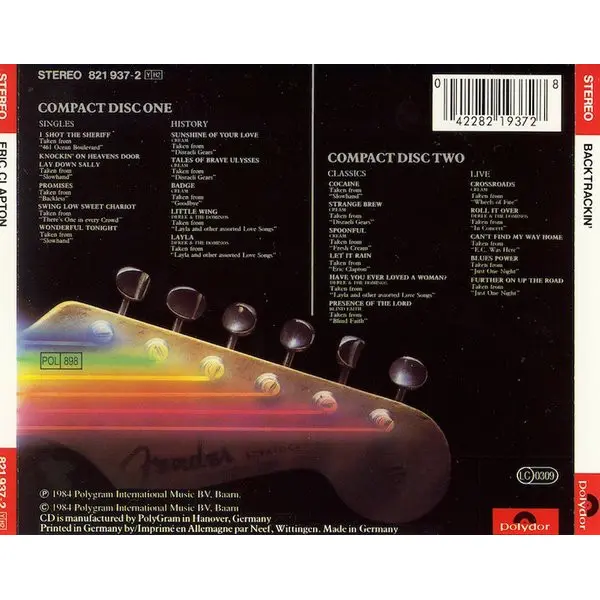 Eric Clapton - Backtrackin' (22 Tracks Spanning The Career Of A Rock Legend) (2xCD, Compilation) - VG+/VG+ - Classical33.co.uk