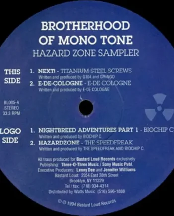 Brotherhood Of Mono Tone - Hazard Zone Sampler 12 Inch Vinyl Single (12 Inch Record) - NM/NM - Classical33.co.uk