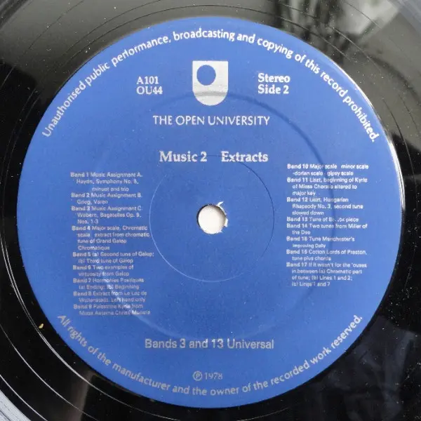 Music 2 Extracts Vinyl LP (LP Record) - VG+/VG - Classical33.co.uk