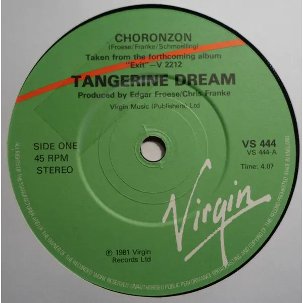 Tangerine Dream - Choronzon 7 Inch Vinyl Single (7 Inch Record) - NM/NM - Classical33.co.uk