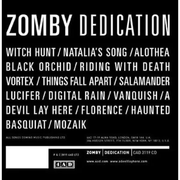 ZOMBY - DEDICATION — Cult Hero Records