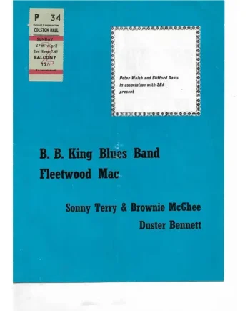 1969 BB King & Fleetwood Mac Concert Programme | Fortherecordvinyl