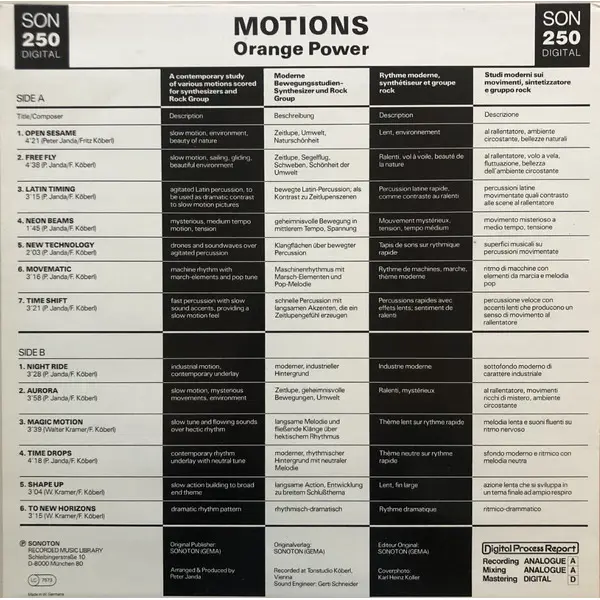 Orange Power - Motions Vinyl LP (LP Record) - NM/VG - Classical33.co.uk