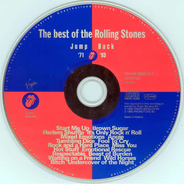 The Rolling Stones - Jump Back (The Best Of The Rolling Stones '71 - '93) (CD, Compilation) - NM/NM - Classical33.co.uk