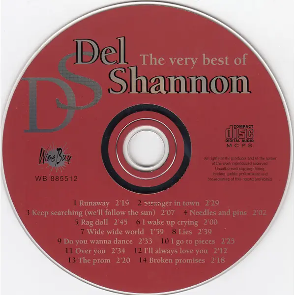 Del Shannon - The Very Best Of (CD, Compilation) - NM/NM - Classical33.co.uk