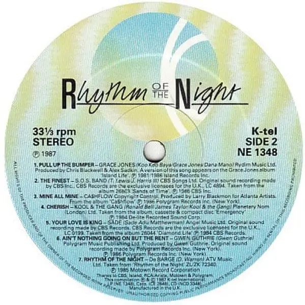 Rhythm Of The Night Vinyl LP (LP Record, Compilation) - VG+/VG+ - Classical33.co.uk