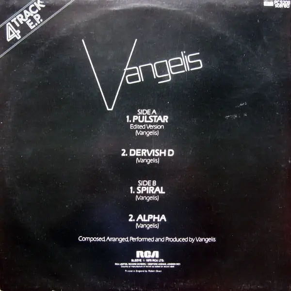 Vangelis - 4 Track E.P. 12 Inch Vinyl Single (12 Inch Record, EP) - VG+/VG+ - Classical33.co.uk