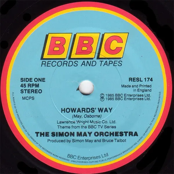 The Simon May Orchestra - Howards' Way 7 Inch Vinyl Single (7 Inch Record) (45 Record) - VG+/VG+ - Classical33.co.uk