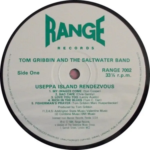 Tom Gribbin and The Saltwater Band - Useppa Island Rendezvous Vinyl LP (LP Record, Album) - NM/VG+ - Classical33.co.uk