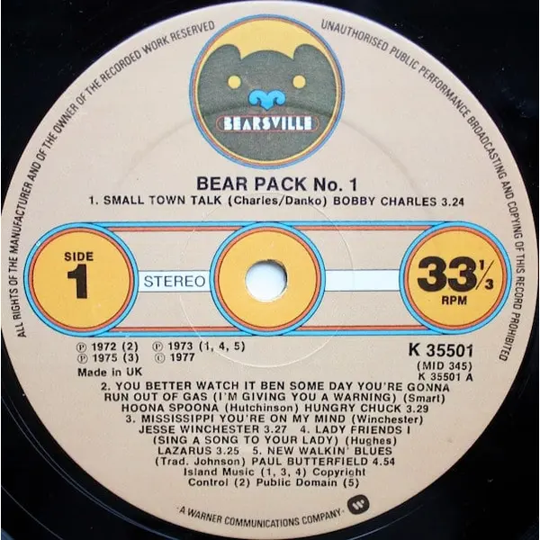 Bear Pack No 1 Vinyl LP (LP Record, Album) - NM/VG+ - Classical33.co.uk