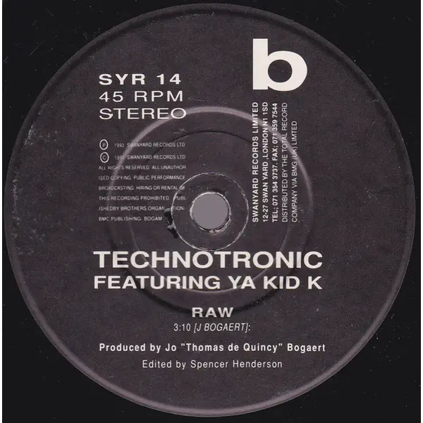 Technotronic Featuring Ya Kid K - Rockin' Over The Beat 7 Inch Vinyl Single (7 Inch Record) - NM/VG+ - Classical33.co.uk