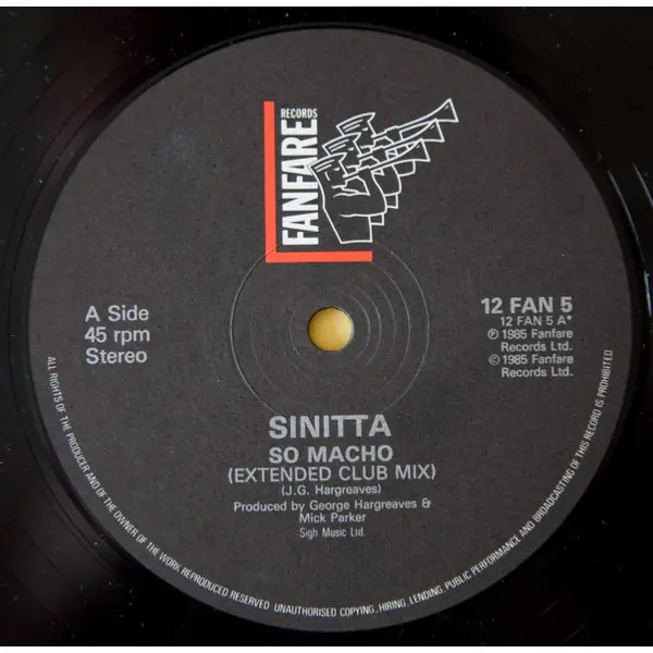 Sinitta - So Macho! 12 Inch Vinyl Single (12 Inch Record) - VG+/VG+ - Classical33.co.uk