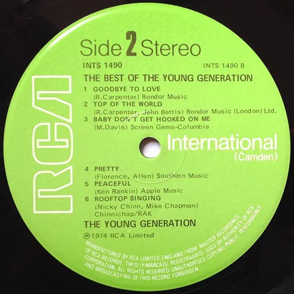 The Young Generation - The Best Of The Young Generation Vinyl LP (LP Record, Compilation) - NM/VG+ - Classical33.co.uk