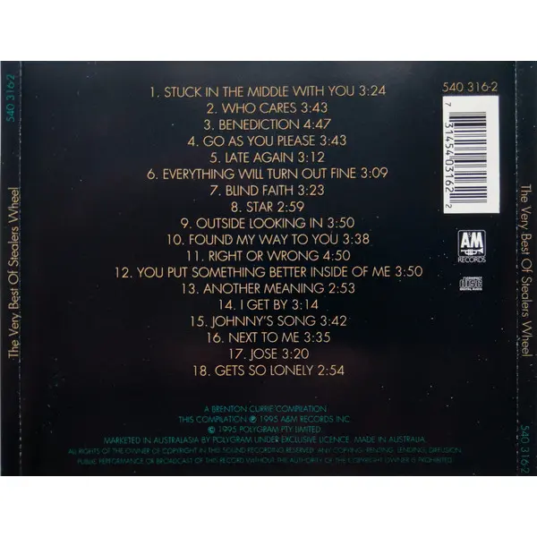 Stealers Wheel - The Very Best Of Stealers Wheel (CD, Compilation) - VG+/VG+ - Classical33.co.uk