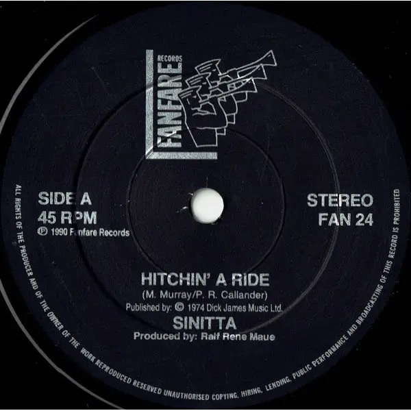 Sinitta - Hitchin' A Ride 7 Inch Vinyl Single (7 Inch Record) (45 Record) - NM/NM - Classical33.co.uk