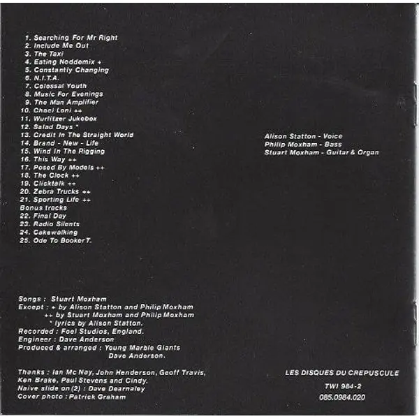 Young Marble Giants - Colossal Youth (CD, Album) - NM/NM - Classical33.co.uk